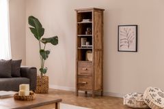 Ranch Boekenrek met Lades, 4 Rekken, Walnoot