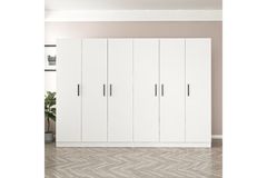 Medway Kledingkast met 6 Deuren en 4 Lades, Wit