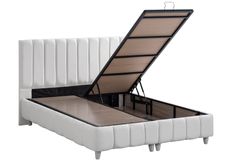 Narva Box, Hoofdbord En Real Matras Met Pad, Wit, 150X200