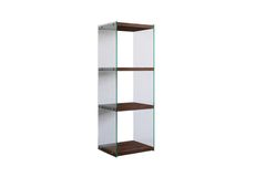 Niagara Tempered Glass Bookcase, 120 cm, Walnut