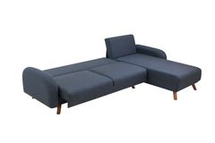 Hera Hoekbank met slaapfunctie met enkel opslagruimte, Donkerblauw