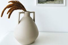 Tile Ceramic Vase, Beige
