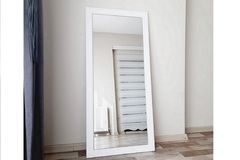 Wood Rechthoekige Staande Spiegel, 150x60 cm, Wit