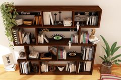 Woodesk Wide Bookcase, 200 cm, Walnut