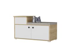 Elegante Schoenenkast, Wit en Eik