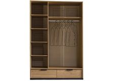 Colosseum Kledingkast met 3 Deuren, Walnoot