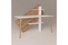 Lagomood Wind Desk, White & Dark Wood
