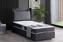 Zagreb Comfort Boxspringbedset, 90x190 cm, Antraciet