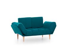 Futon Nina 2-Zitsbank, Groenblauw