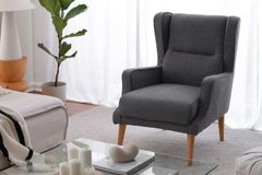 Junia Klam Oorfauteuil, Rookgrijs