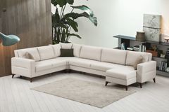 Kristal Hoekbank, Beige