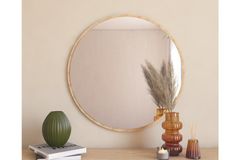 Přírodní dekorativní kulaté zrcadlo Mone