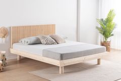 Luna Hendrick Houten Bedframe, 160x200 cm, Natuurlijke Kleur
