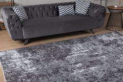Moretti Doppelseitiger Teppich, 77x150 cm, Grau