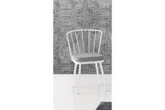 Mond Stoel met Pied-De-Poule Patroon, Wit