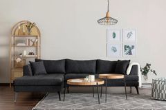 Bailey Corner Sofa Left Chaise, Charcoal