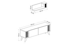 Negro TV Unit, 120 cm, Grey