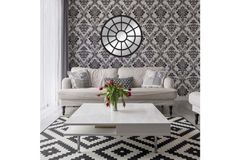 Wood Decoratieve Ronde Wandspiegel, 70 cm, Zwart