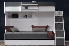 Scotia Stapelbed met Onderbed, 90x190 cm, Antraciet