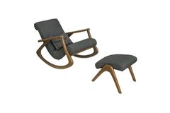 Asedia Schommelstoel, Asgrauw, Antraciet en Walnoot