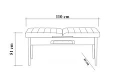 Vina Extendable Bench, Anthracite & Oak
