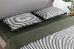 Luna Cosy Dubbelzijdige Beddengoedset, 3 Stuks, 200x220 cm, Kaki
