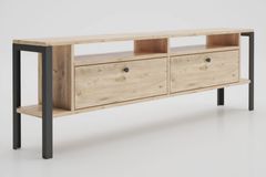 Atlanta TV-Meubel met Metalen Poten, Pijnboom & Zwart