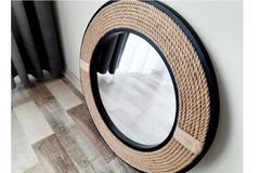 Wood Ronde Wandspiegel, 67 cm, Zwart