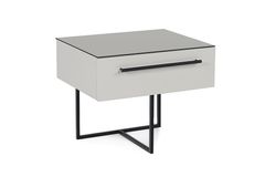Pandora Nightstand, Sandstone & Black