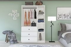 Metalia Spey Kledingkast met 3 Deuren, 3 Lades en Spiegel