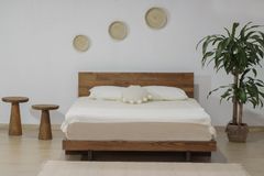 Luna Patna Houten Bedframe, 100x200 cm, Walnoot