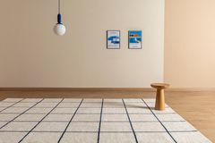 Emma Machinetapijt, 200x290 cm, Wit en Donkerblauw