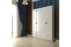 Nova Kledingkast met 4 Deuren, Wit