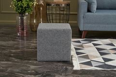 Hexa Vierkante Poef, Grijs