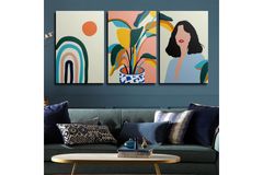 Cool Vrouw Afbeeldingset Op Canvas, 3-delig, 30x40 cm