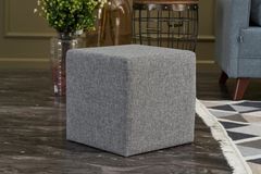 Hexa Vierkante Poef, Grijs