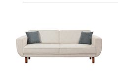 Larus 3-Zitsbank, Creme, Walnoot Poten
