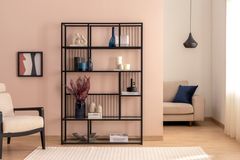 Lola Metalen Boekenkast, Zwart, 120 Cm