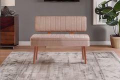 Vina Opbergbank Gestoffeerd, Walnoot & Nerts