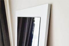 Wood Rechthoekige Staande Spiegel, 140x60 cm, Wit