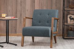 Cinque Terre Fauteuil, met print, Blauw