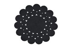 Liliana Round Woven Rug, 100 x 100 cm, Black