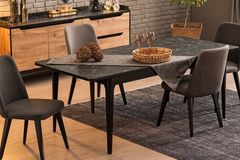 Eidos 6-8 Seat Extendable Dining Table, Black