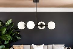 Apliqa Lema Hanglamp met 4 Lampjes, Zwart