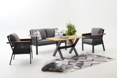 Capella Dubbele Tuinloungeset, Antraciet