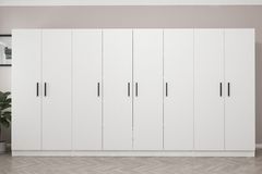 Medway Kledingkast met 8 Deuren en 2 Lades, Wit