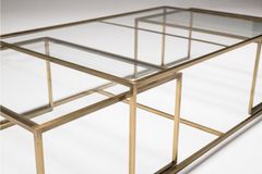 Sky Transparent Glass Coffee Table, Gold
