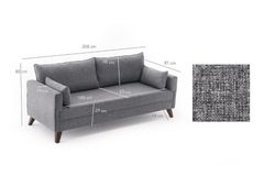 Bella Soft 3-Zitsbank, Grijs