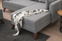 Bella Soft Mini Hoekbank Links, Grijs
