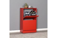 Adore Flat Duo 2-Tier Shoe Storage Cabinet, Red